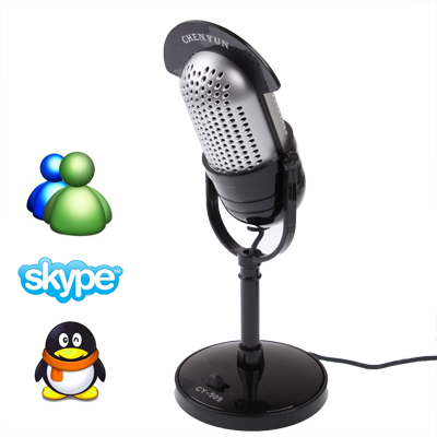 3.5mm Professional Dynamic Multimedia Microphone, Support Chatting over QQ, MSN, SKYPE and Singing Over Internet